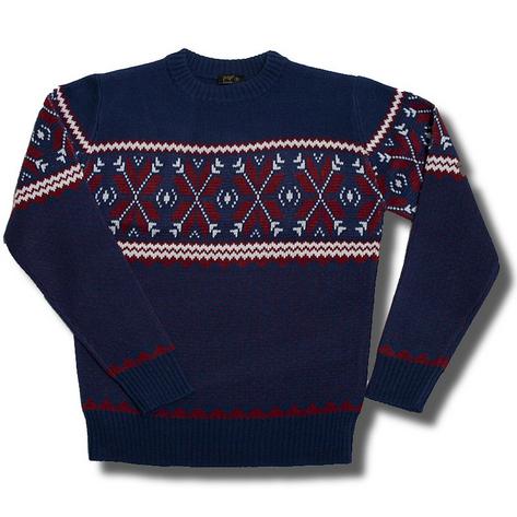 Pop 60's Retro Ski Jumper Knitwear Pullover Snowflake Navy Blue / Red / White  Preview